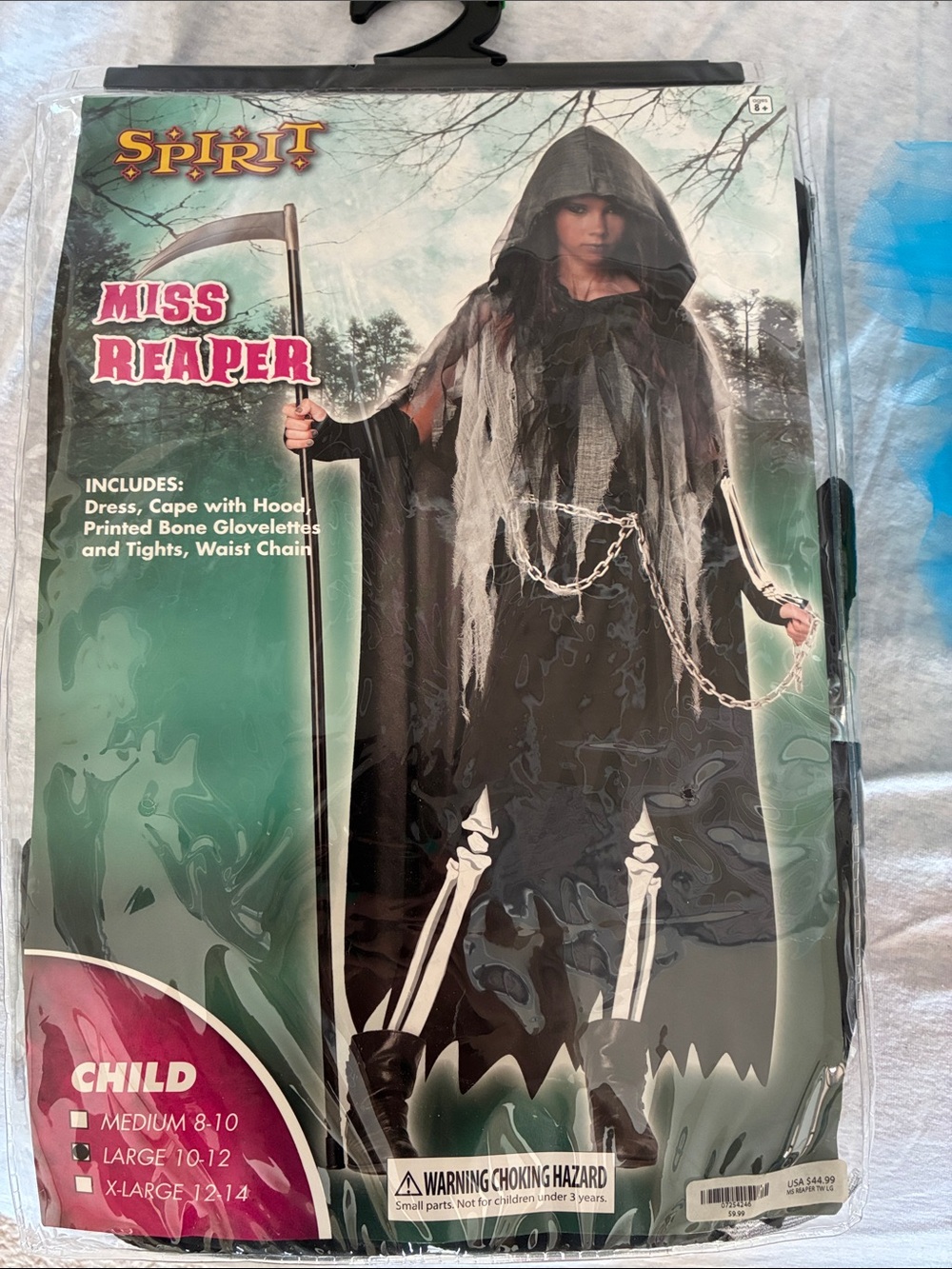California Costumes Black Hooded Grim Reaper Cape with Gray Tattered Overlay